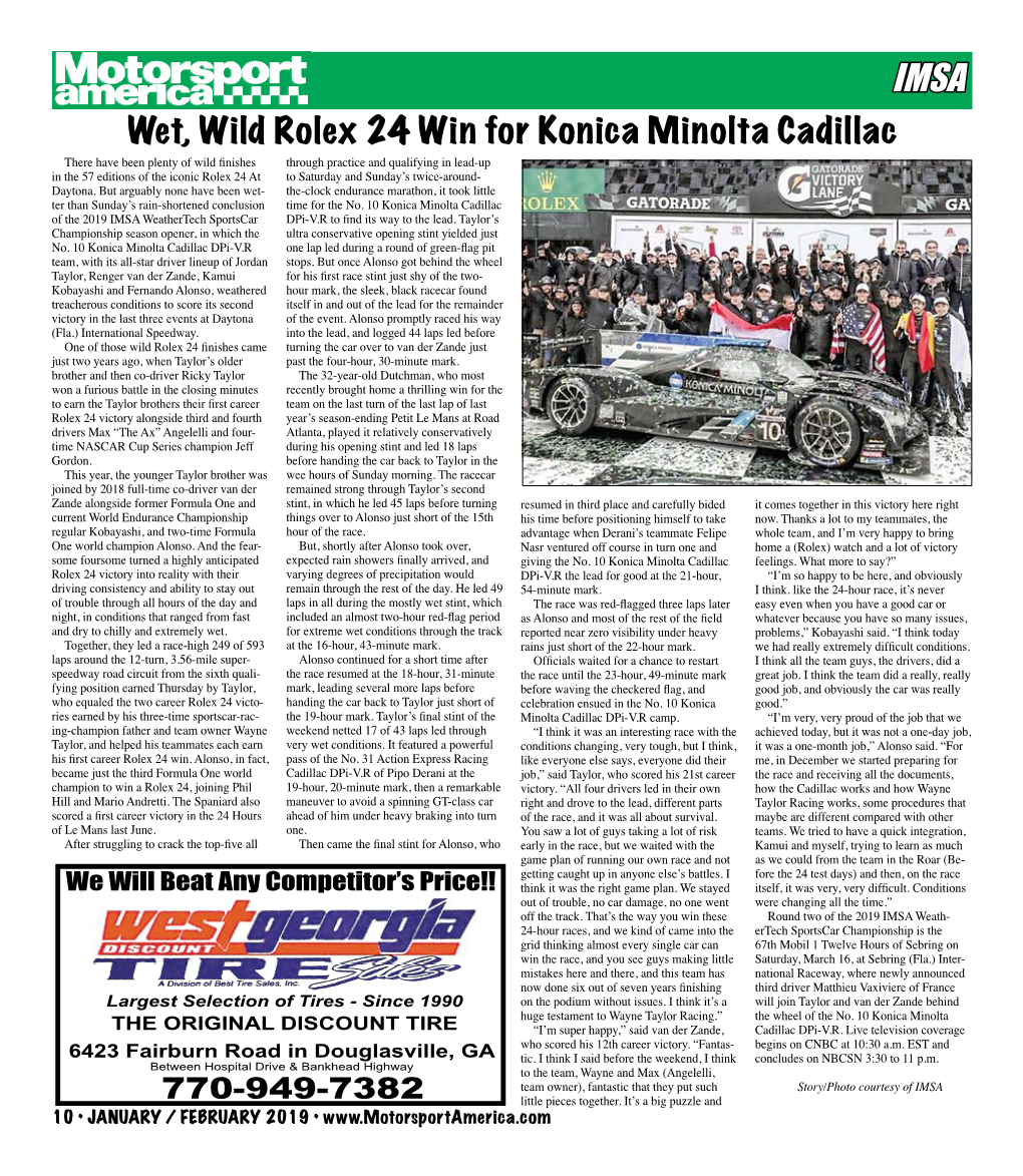 Wet, Wild Rolex 24 Win for Konica Minolta Cadillac