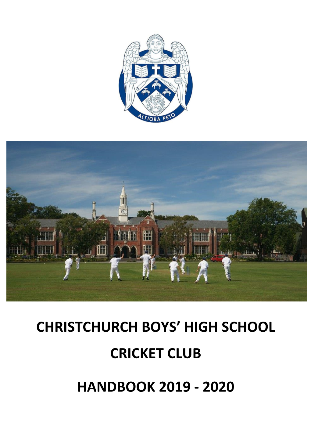 CBHS Cricket Club Handbook