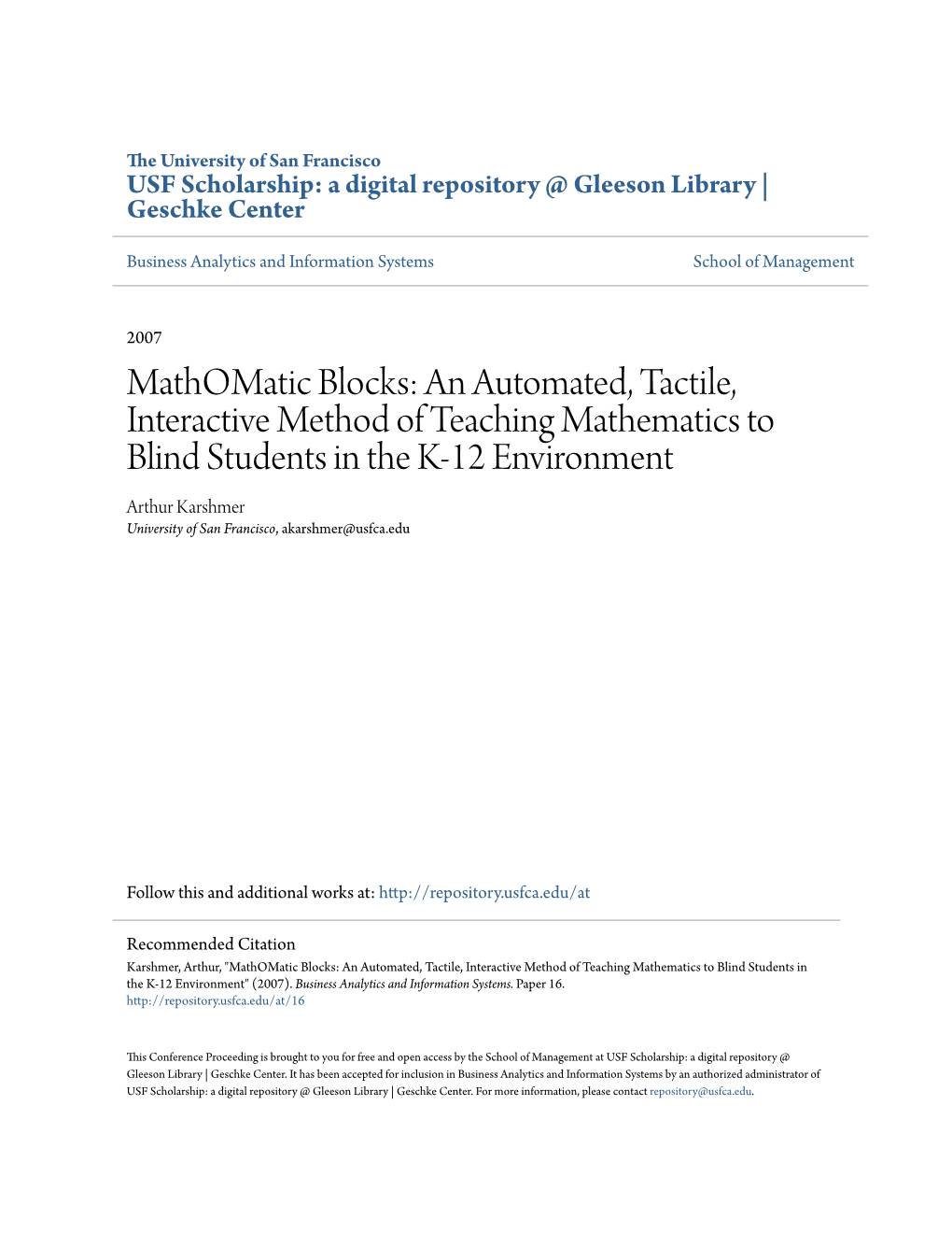 Mathomatic Blocks: an Automated, Tactile, Interactive Method Of