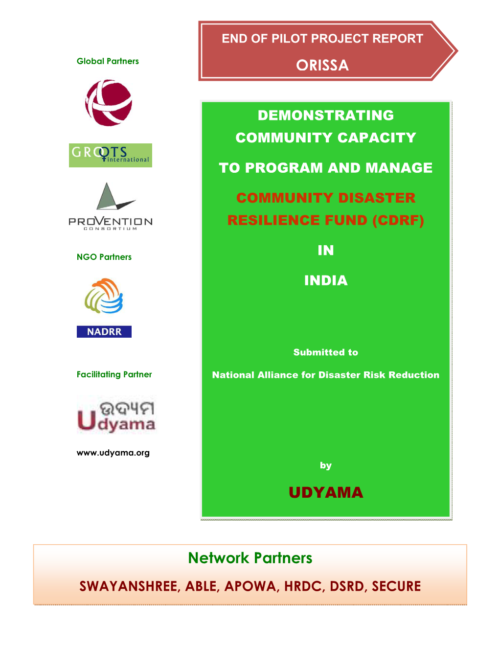 UDYAMA Network Partners ORISSA