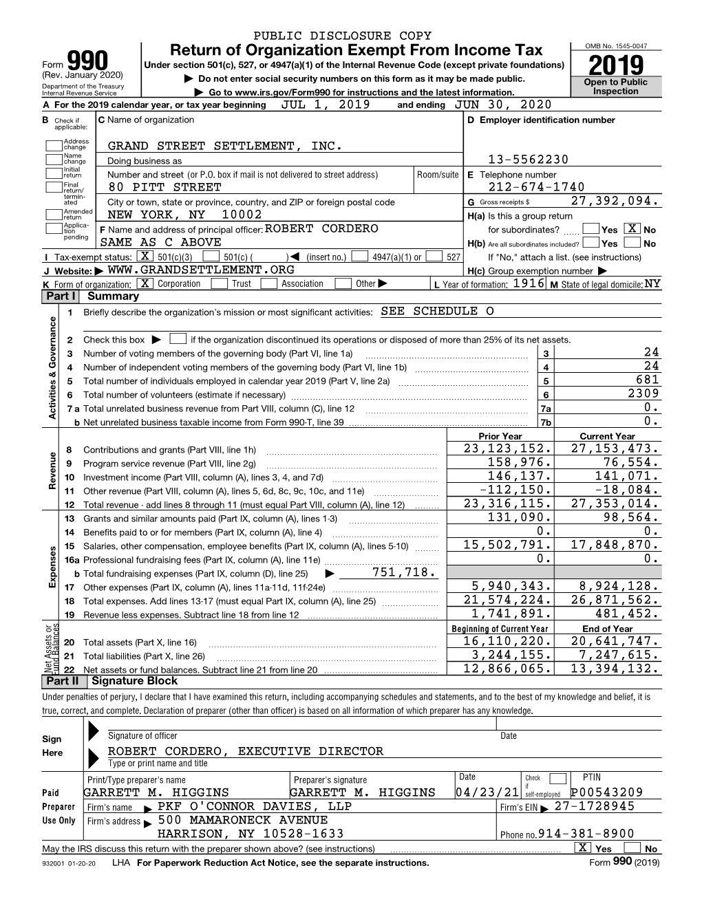 IRS FORM 990 Year Ending June 30, 2020