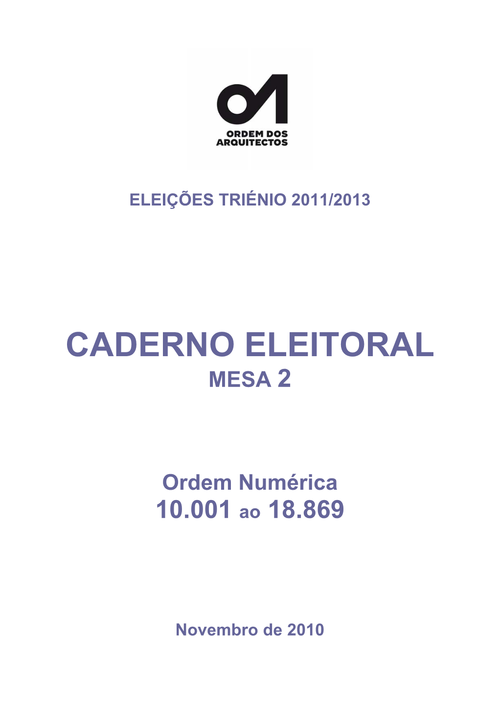 Caderno Eleitoral Mesa 2