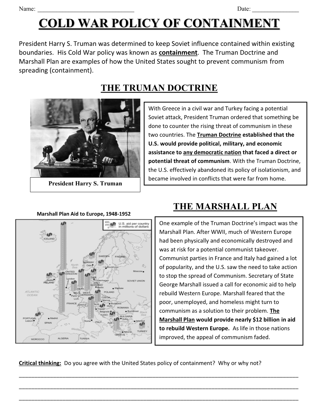 Cold War Policy of Containment