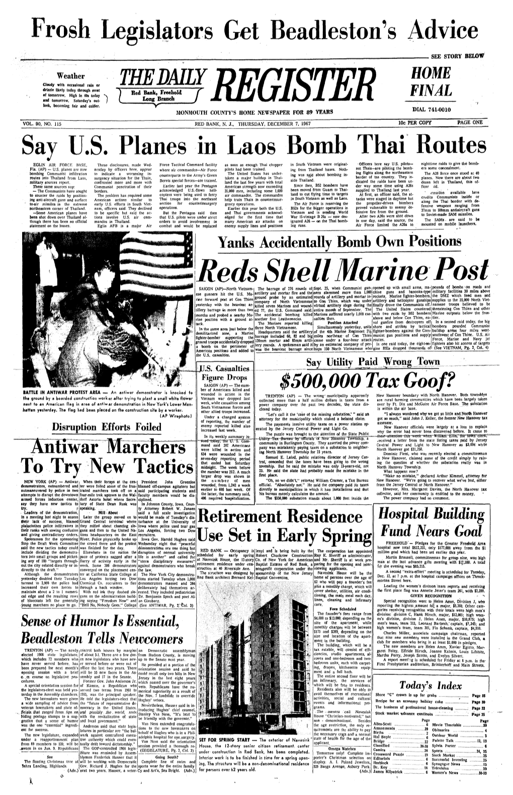Reds Shell Marine Post; SAIGON (AP)-North Vietnam- the Barrage of 276 Rounds of Sept