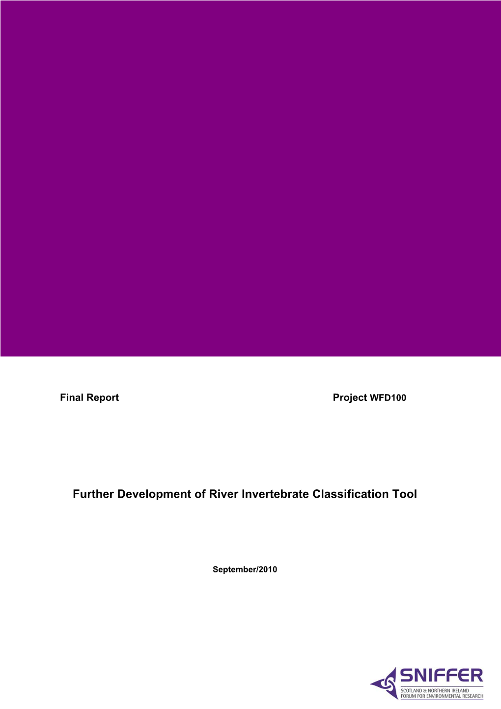 Further Development of River Invertebrate Classification Tool