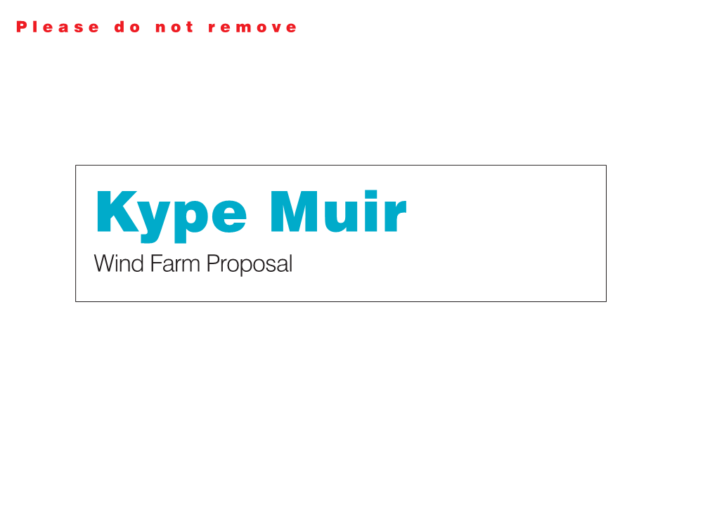 Kype Muir Wind Farm Exhibition Material, March 2011