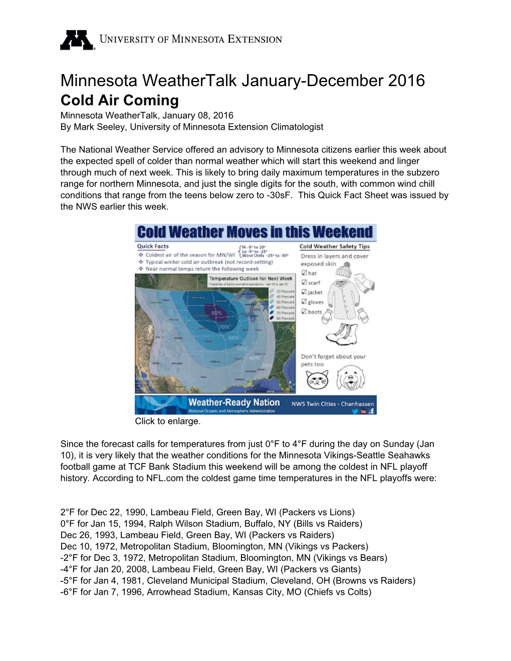 Minnesota Weathertalk 2016