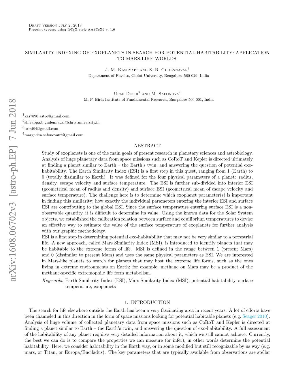 Similarity Indexing of Exoplanets in Search for Potential Habitability: Application to Mars-Like Worlds