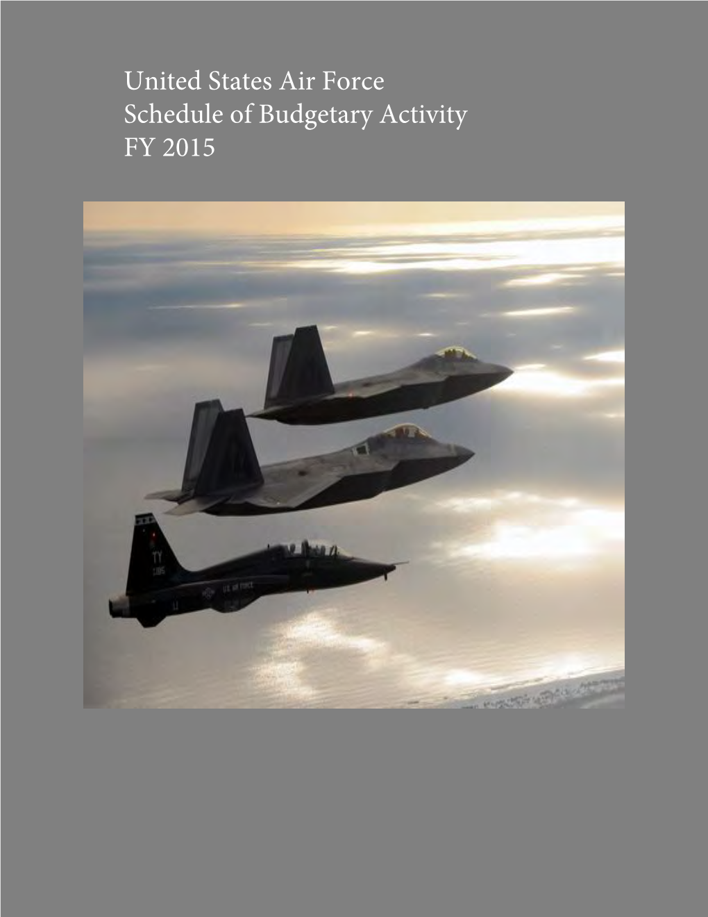 Report No. DODIG-2016-025, Within the United States Air Force Schedule of Budgetary Activity FY 2015
