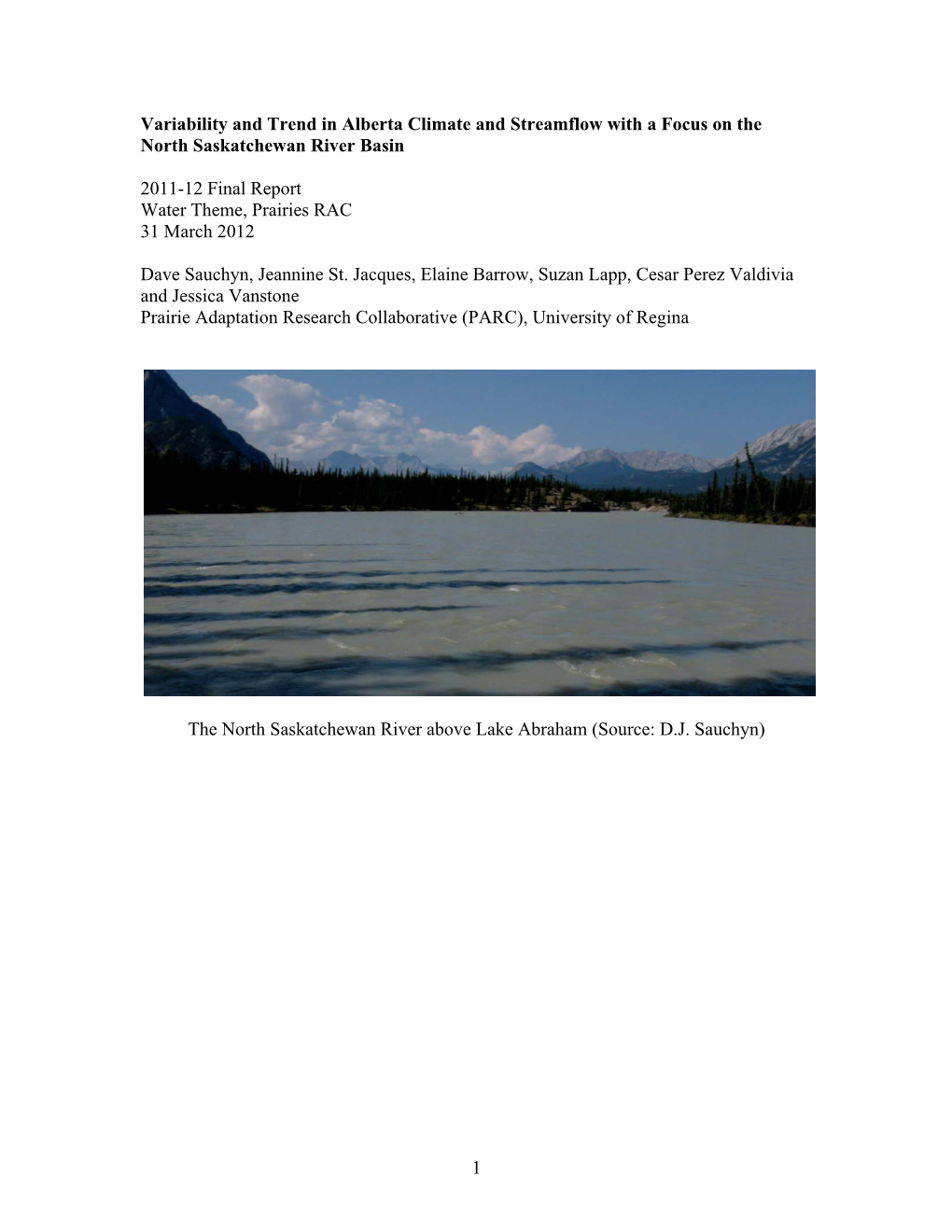 Variability and Trend in Alberta Streamflow with a Focus on The