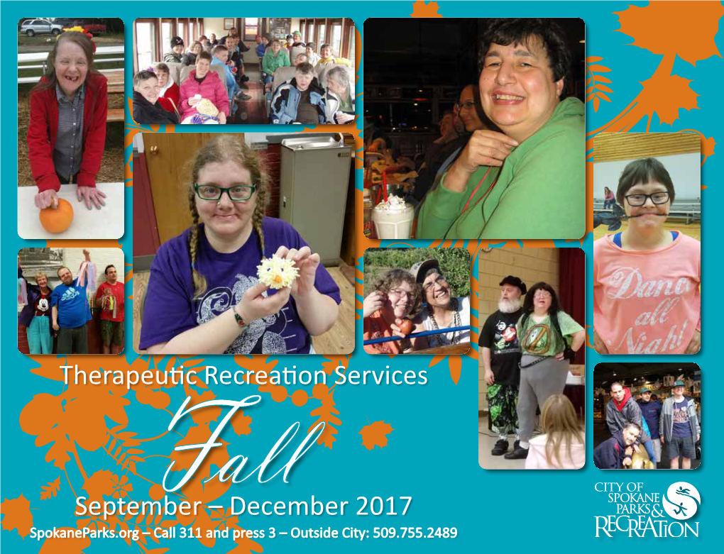 Fall 2017 Therapeutic Recreation Services Brochure