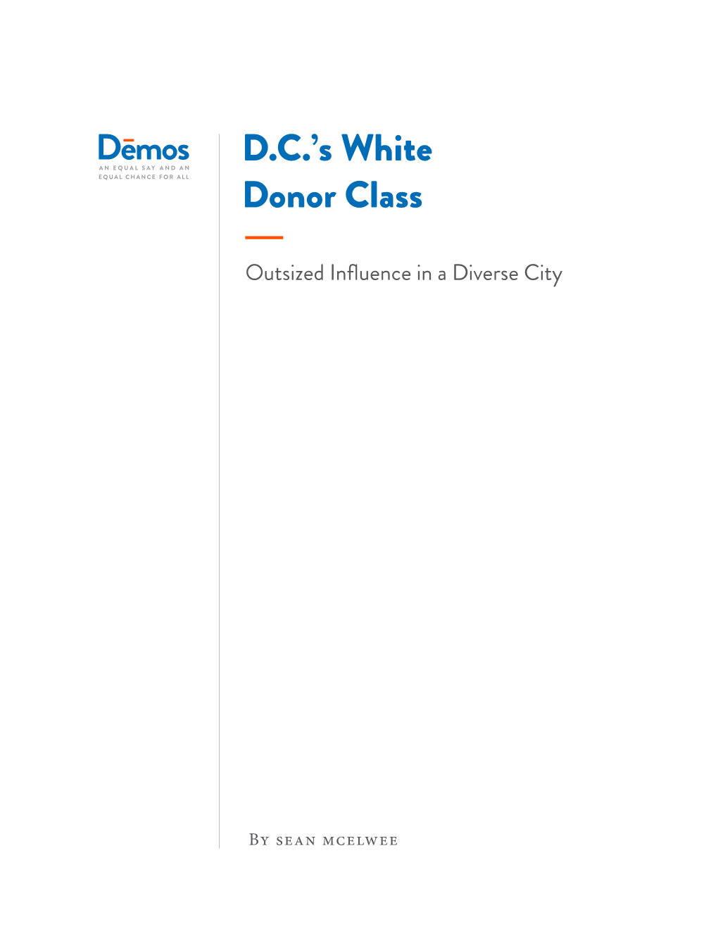 D.C.'S White Donor Class