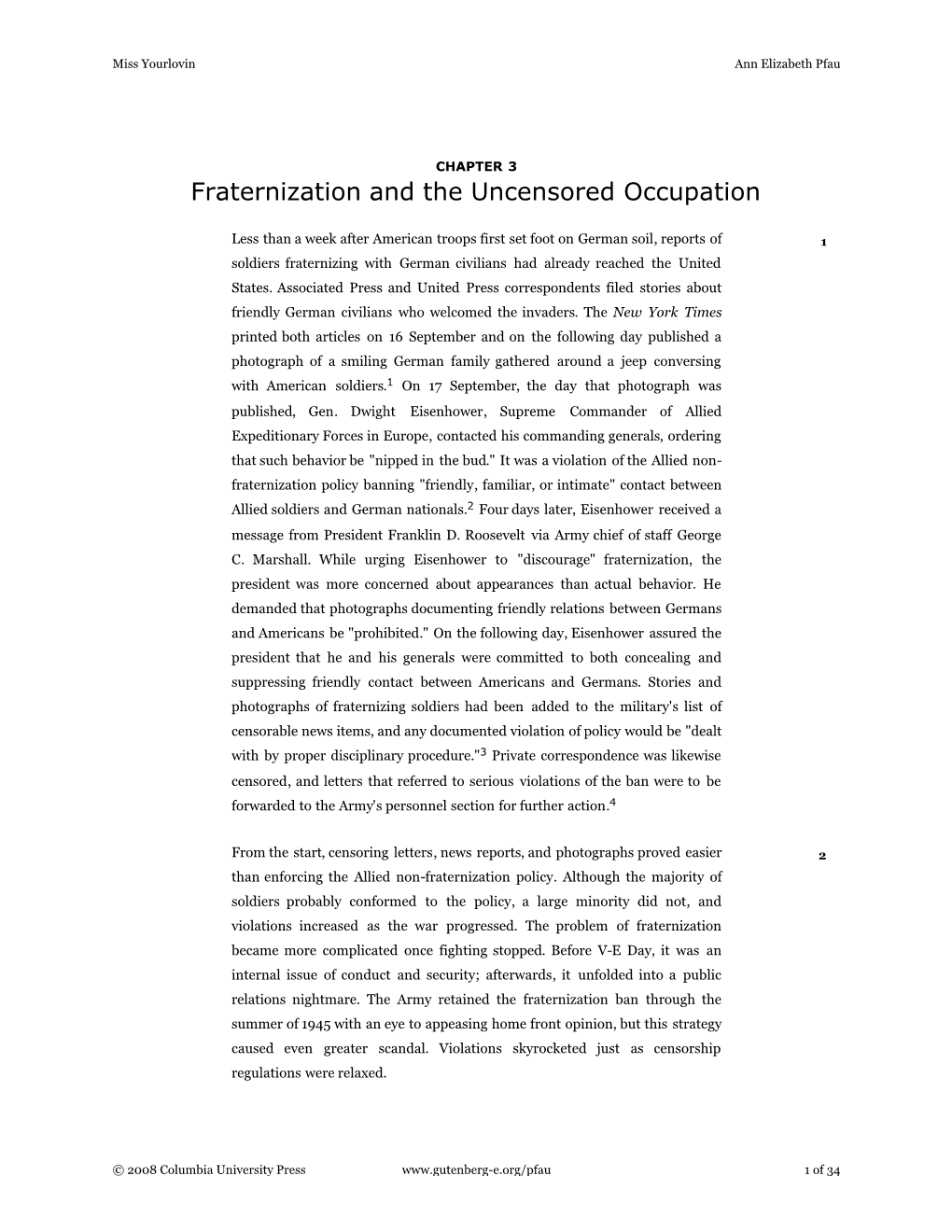 CHAPTER 3 Fraternization and the Uncensored Occupation