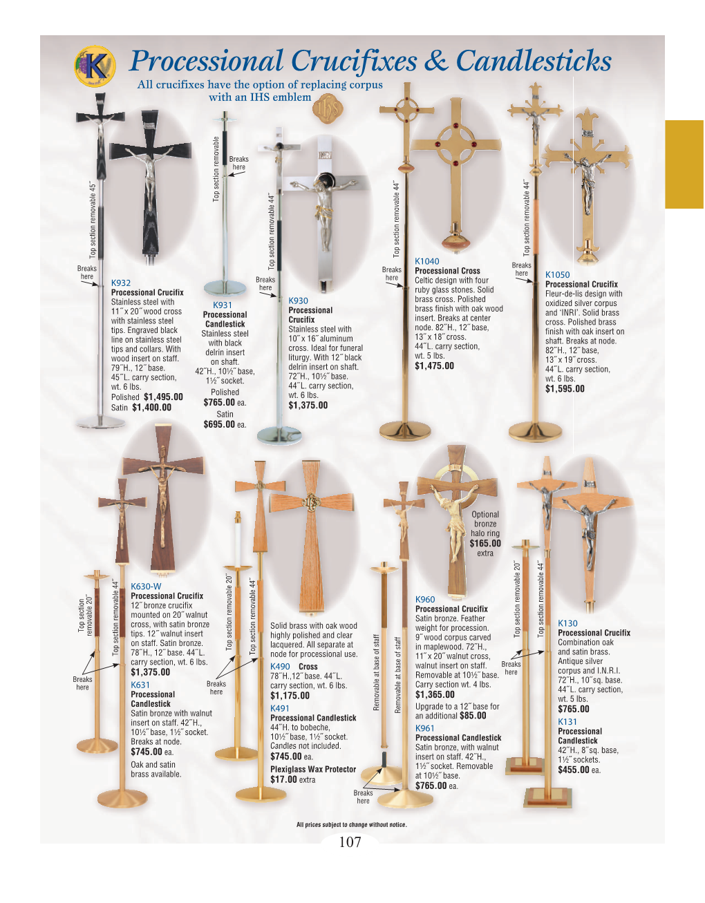 Processional Crucifixes & Candlesticks