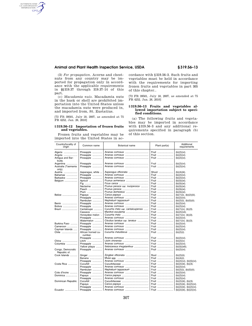 Animal and Plant Health Inspection Service, USDA § 319.56–13