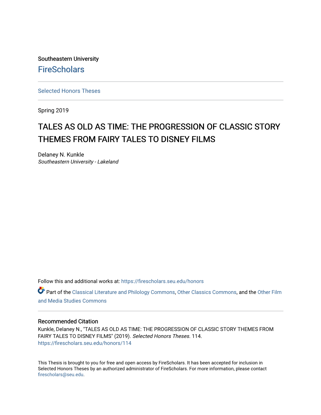 The Progression of Classic Story Themes from Fairy Tales to Disney Films