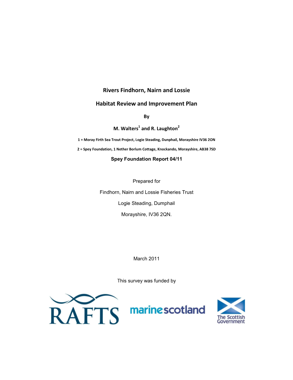 Rivers Findhorn, Nairn and Lossie Habitat Review and Improvement Plan
