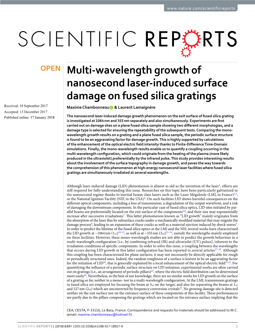 Multi-Wavelength Growth of Nanosecond Laser-Induced Surface