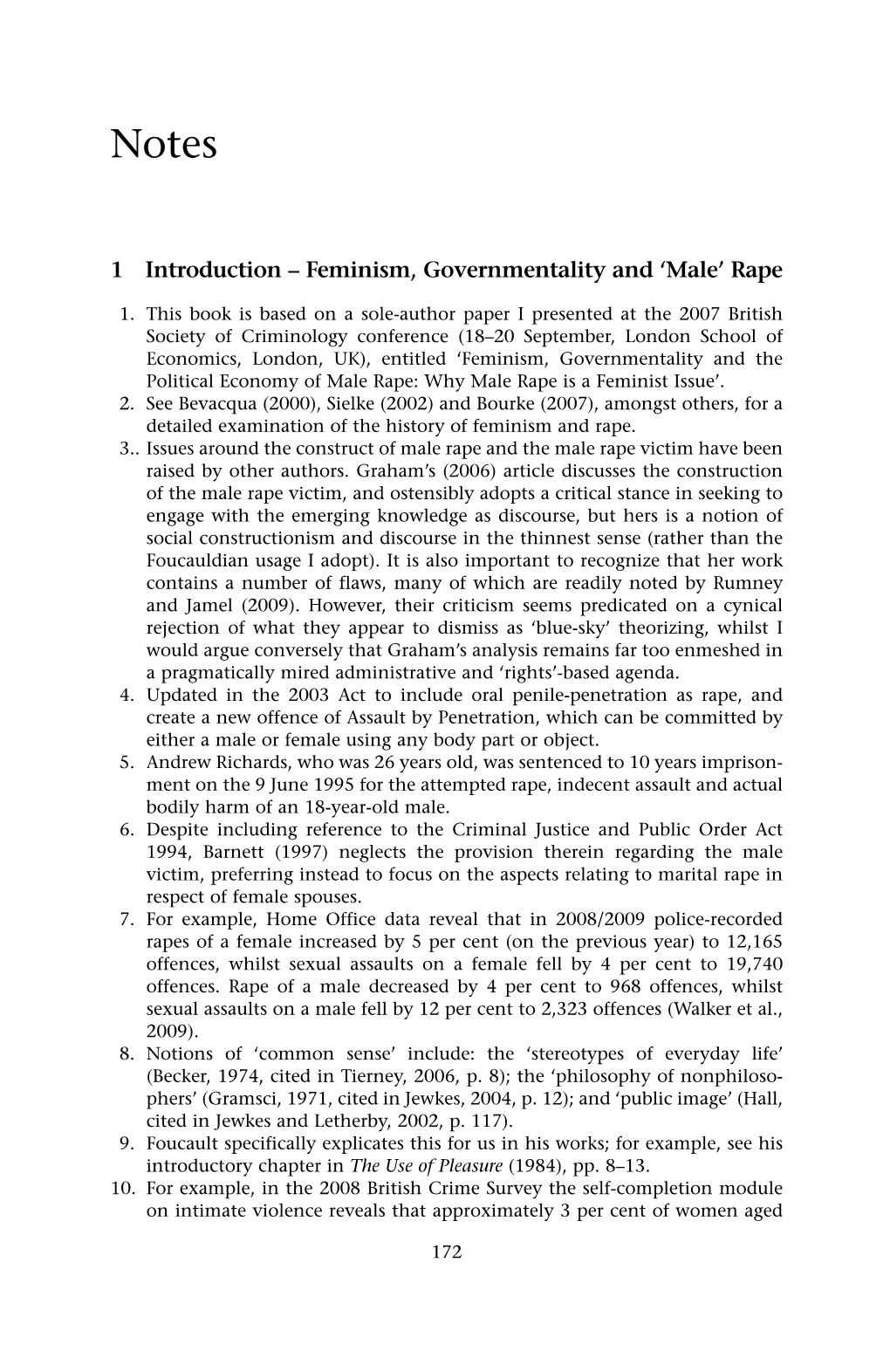 1 Introduction – Feminism, Governmentality and 'Male' Rape