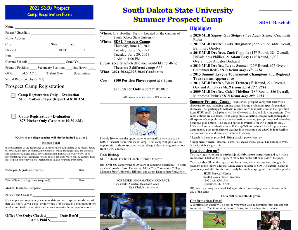 South Dakota State University Summer Prospect Camp