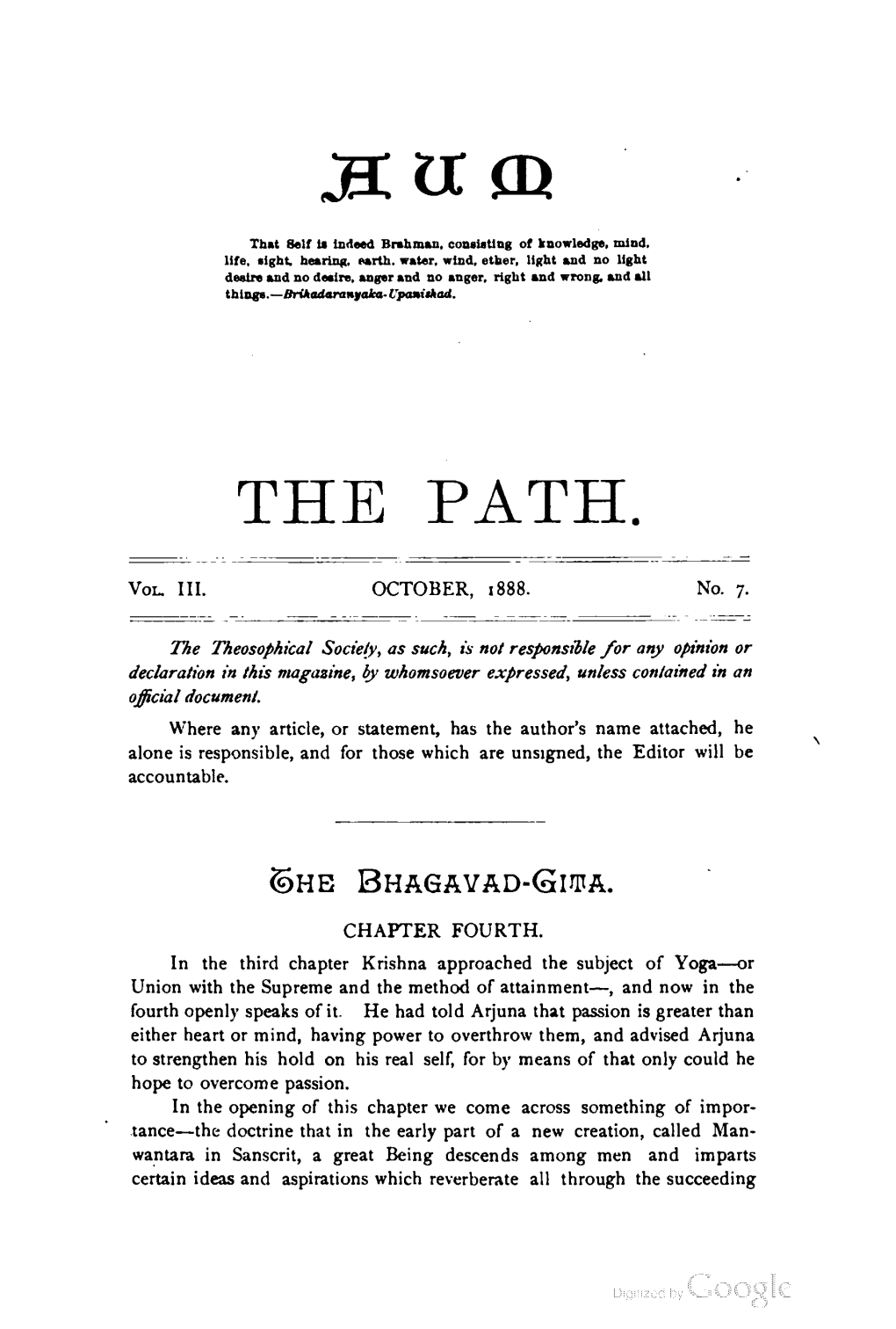 The Path V3 N7 October 1888