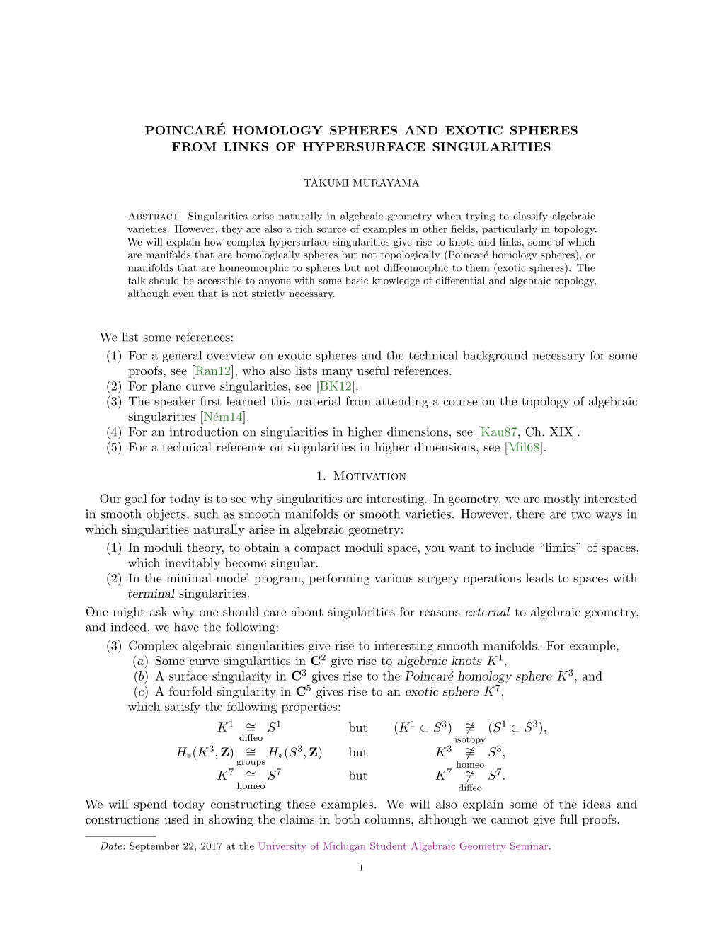 Poincaré Homology Spheres and Exotic Spheres