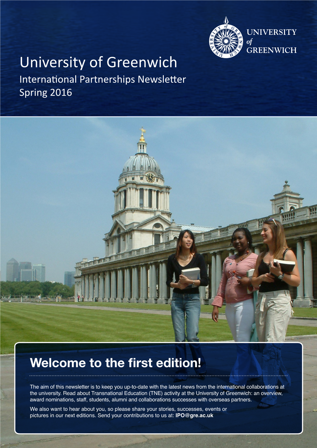 University of Greenwich International Partnerships Newsletter Spring 2016