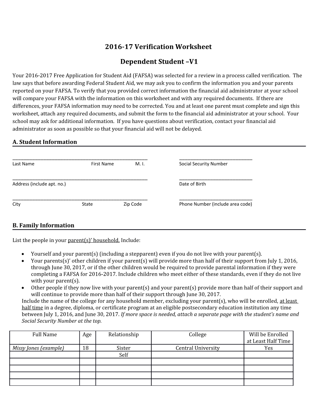 Dependent Student V1