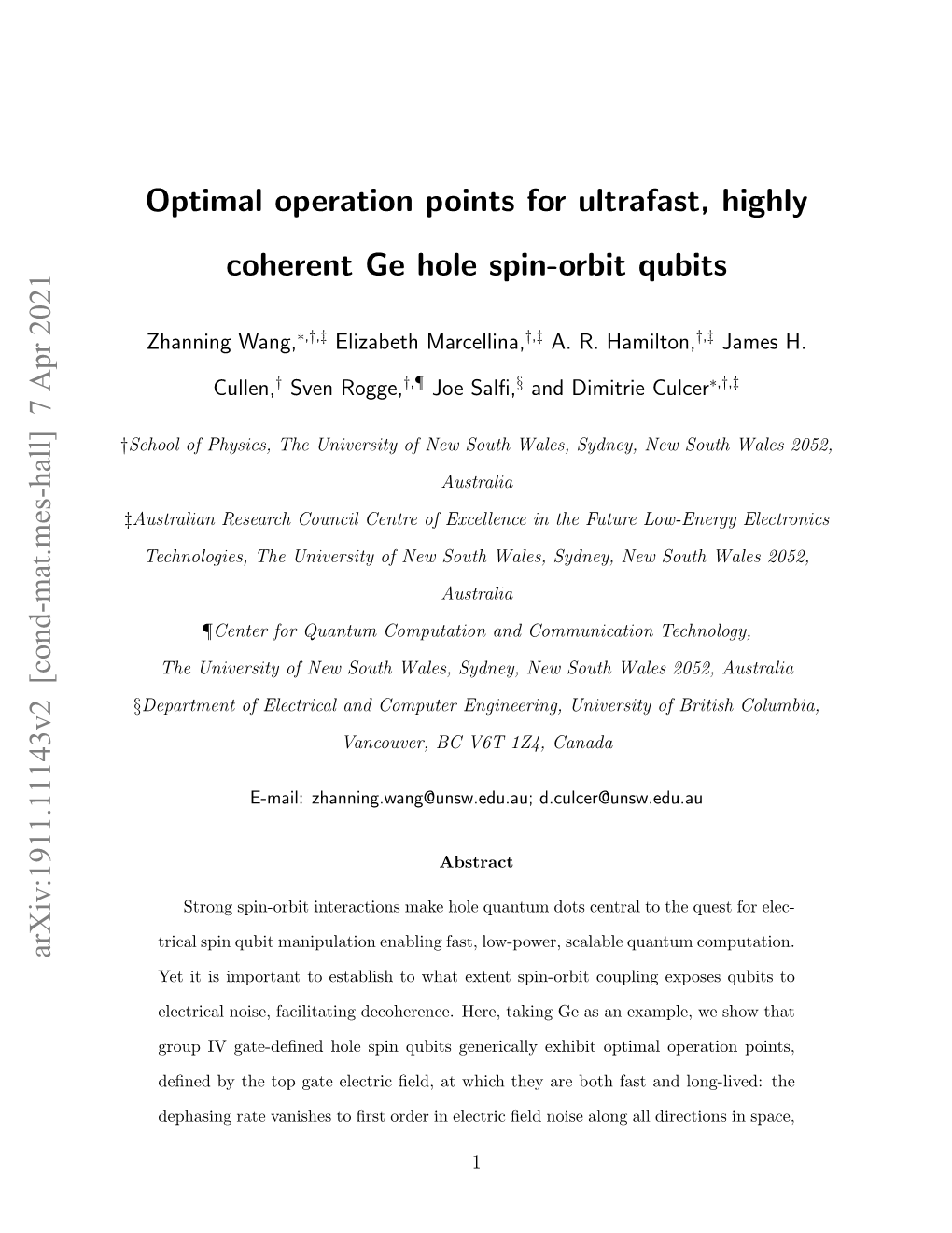 Optimal Operation Points for Ultrafast, Highly Coherent Ge Hole Spin-Orbit Qubits