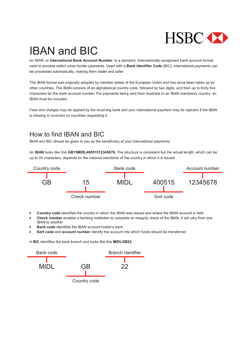 IBAN and BIC an IBAN, Or International Bank Account Number, Is a Standard, Internationally Recognised Bank Account Format Used to Process Select Cross Border Payments