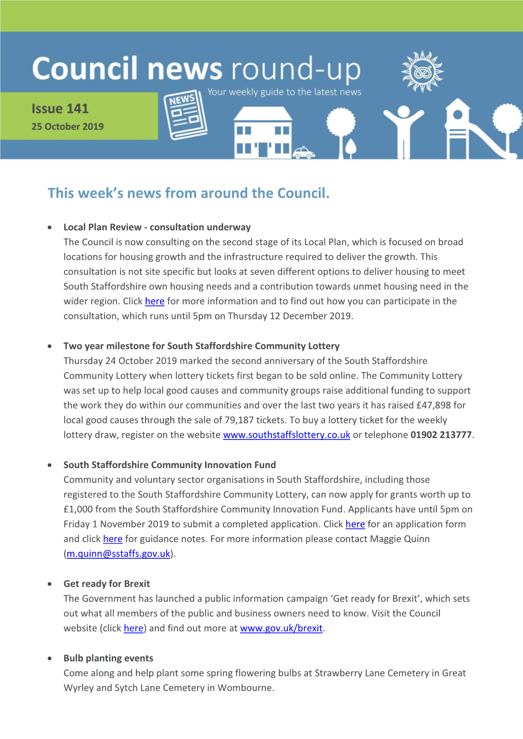 This Week's News from Around the Council