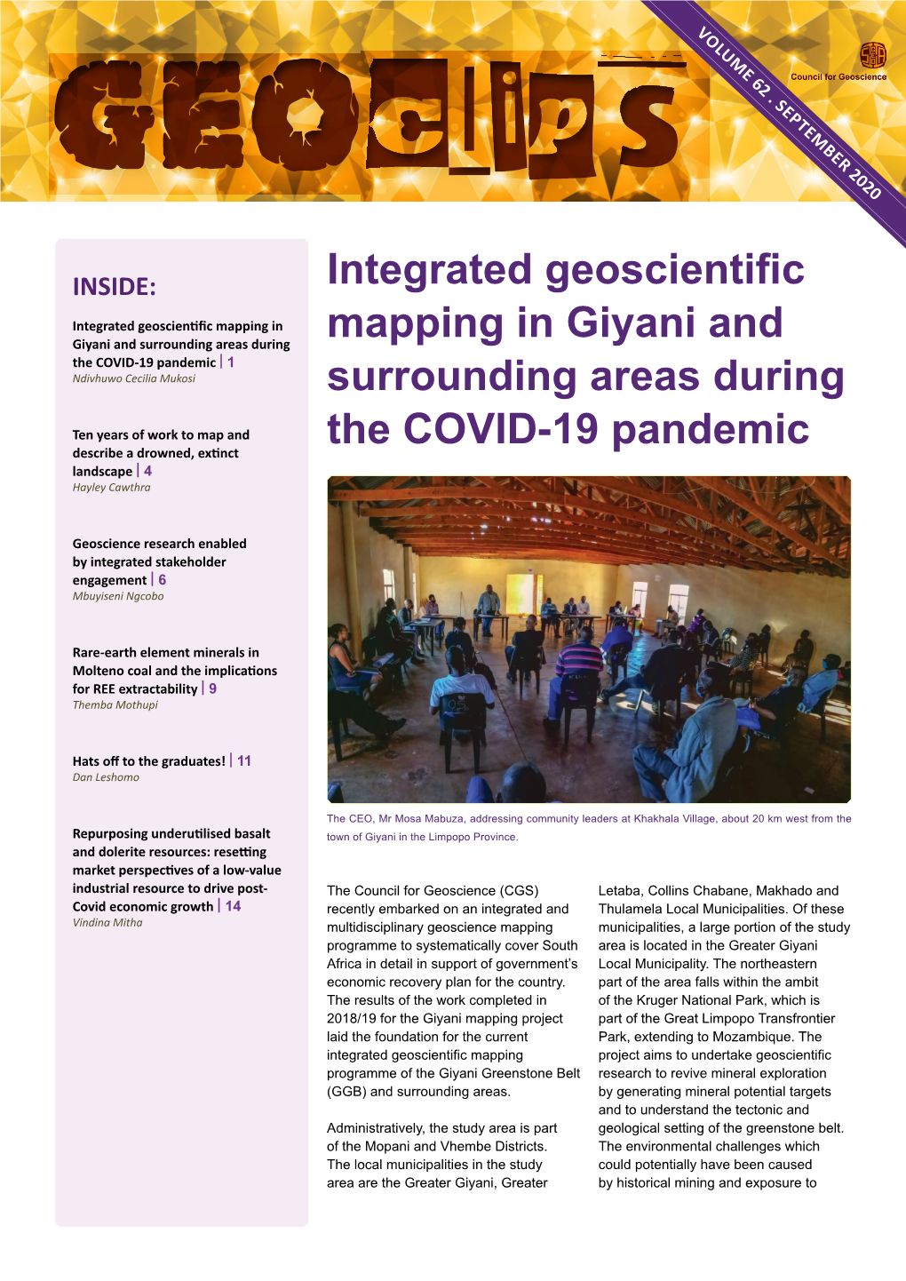 Integrated Geoscientific Mapping in Giyani and Surrounding Areas