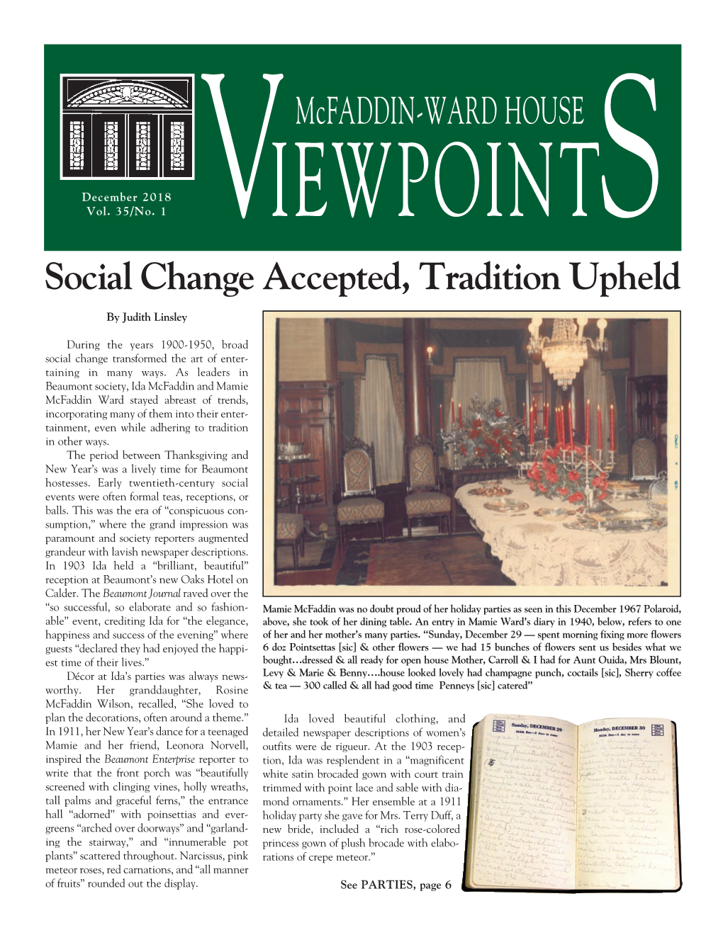 Mcfaddin-WARD HOUSE Social Change Accepted, Tradition Upheld