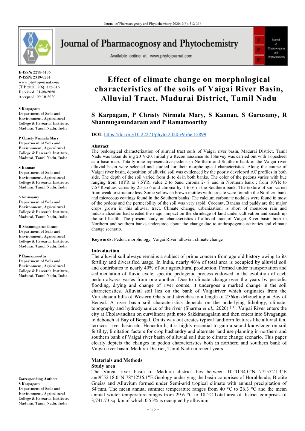 Effect of Climate Change on Morphological Characteristics of The