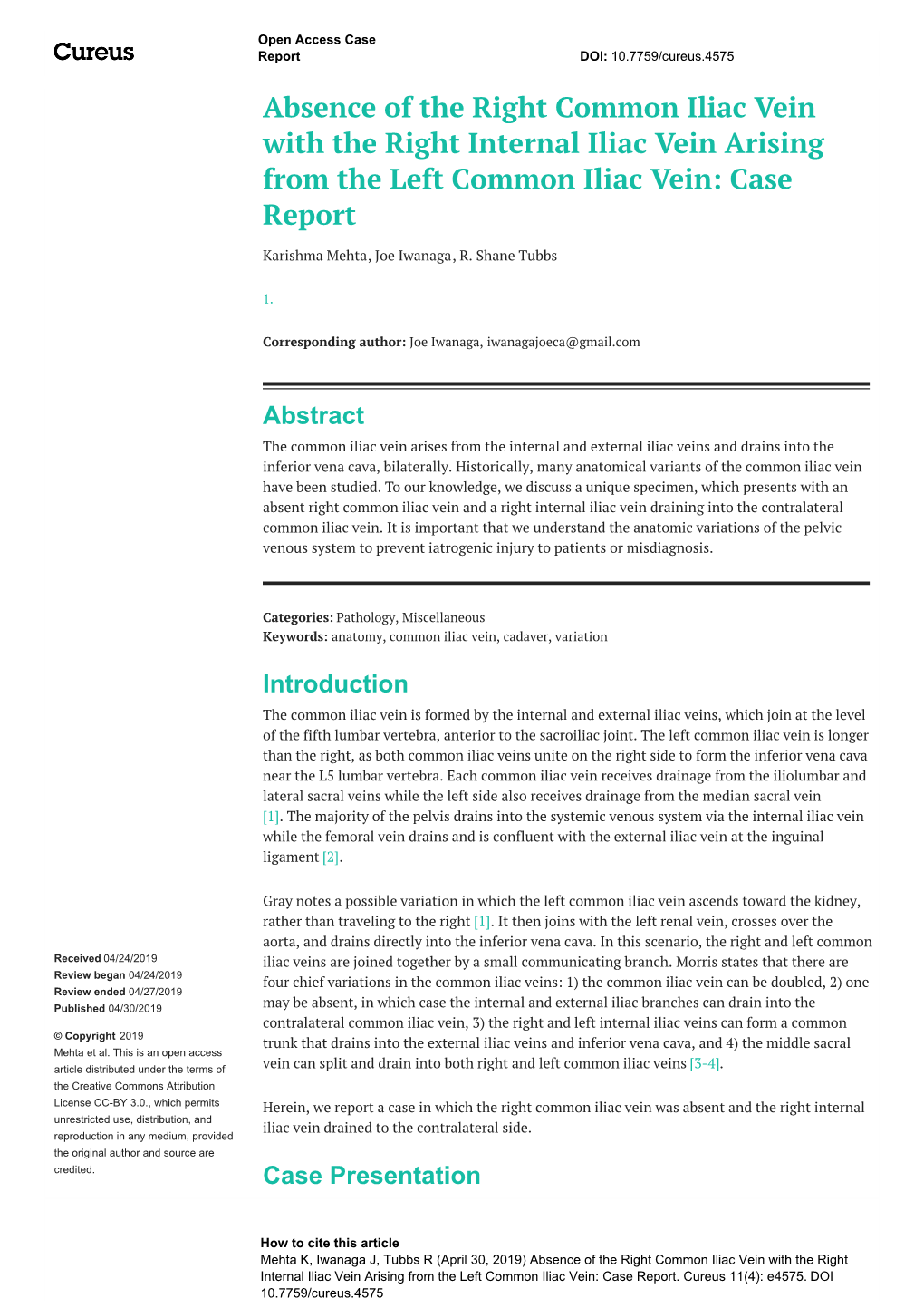 Case Report DOI: 10.7759/Cureus.4575