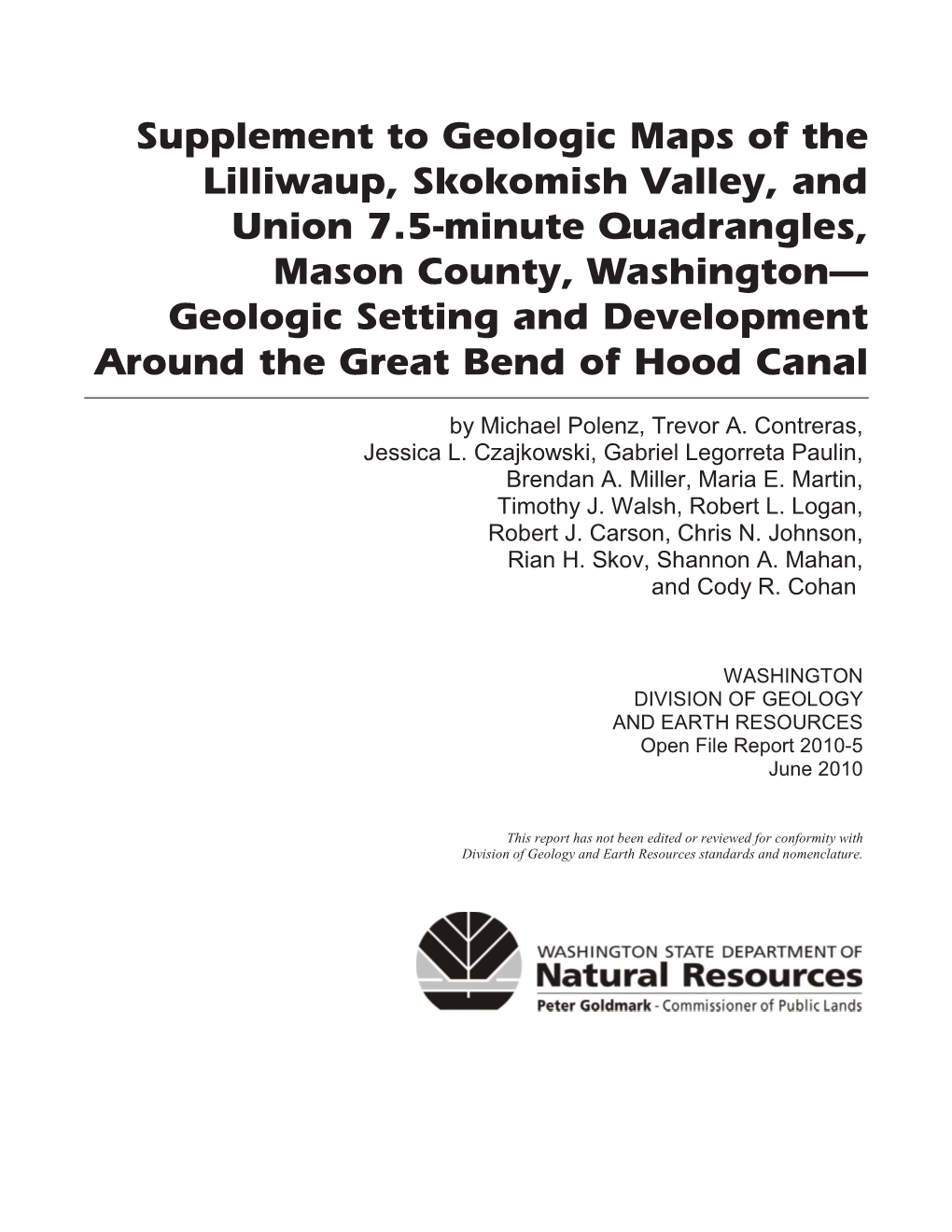 Supplement to Geologic Maps of The