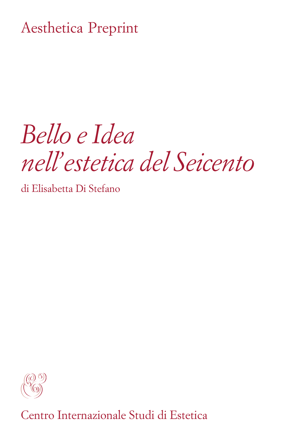 Bello E Idea Nell'estetica Del Seicento