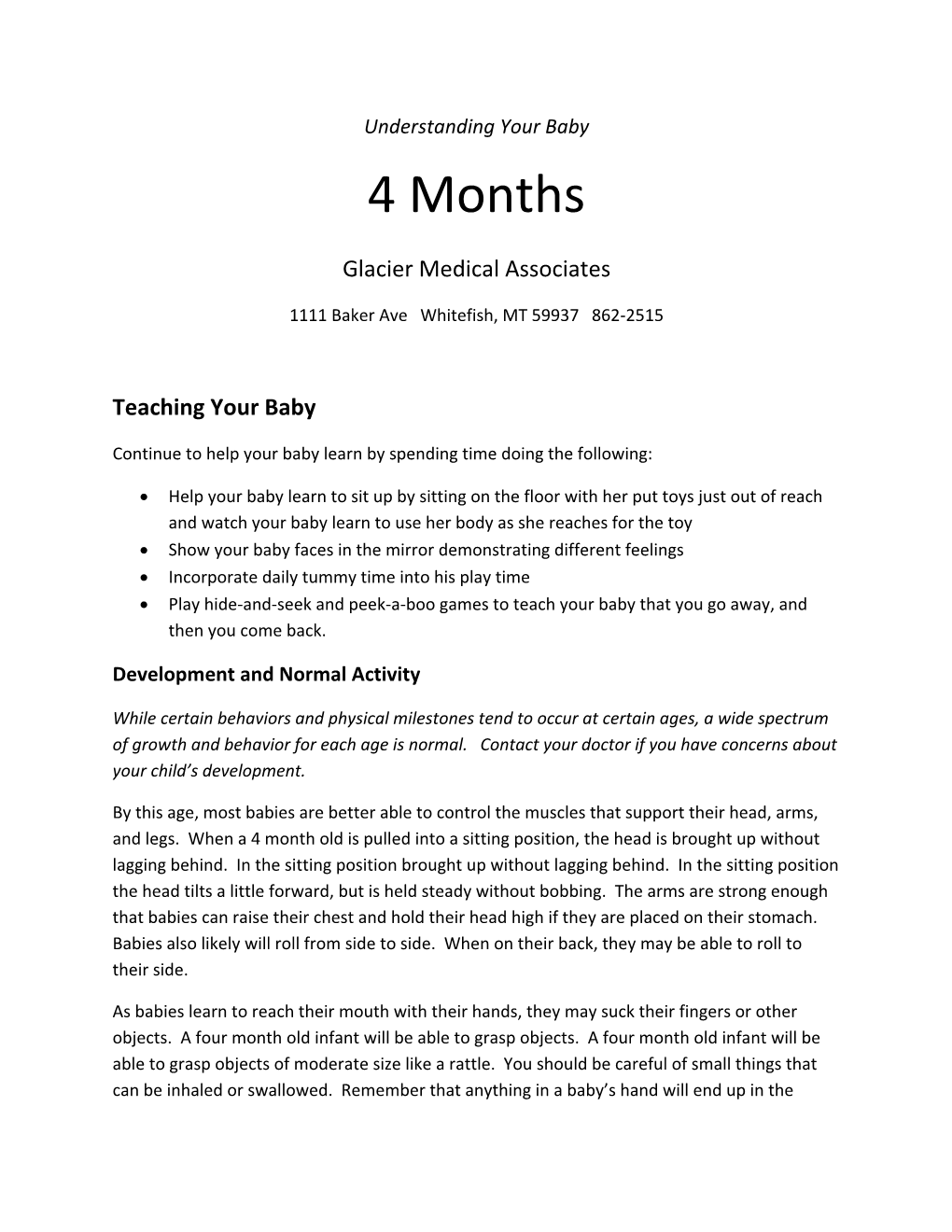 Understanding Your Baby – 4 Months