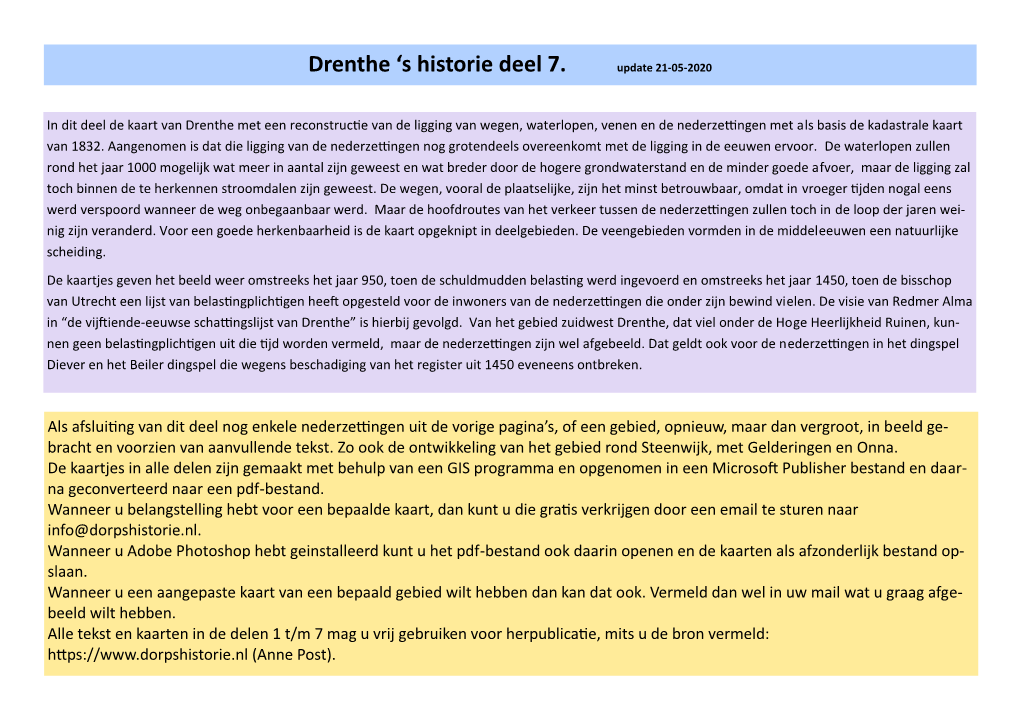 Drenthe 'S Historie Deel 7