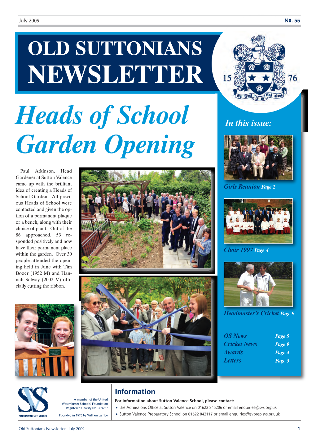 Old Suttonians Newsletter