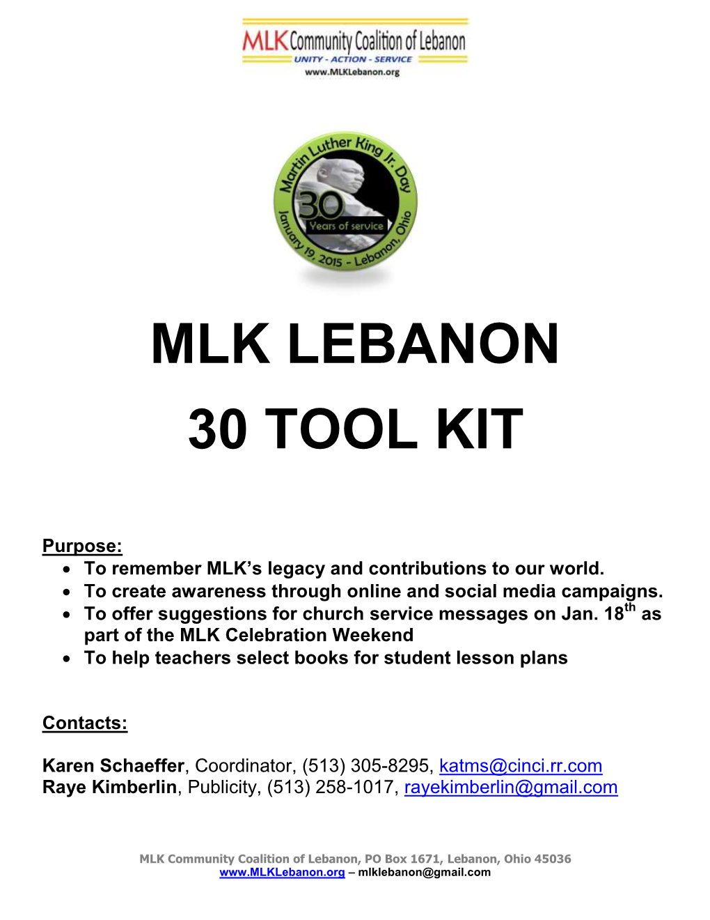 Mlk Lebanon 30 Tool