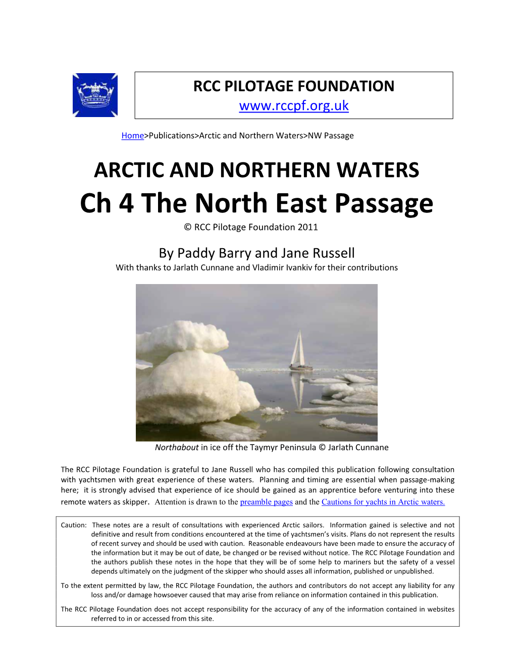 Ch 4 the North East Passage © RCC Pilotage Foundation 2011