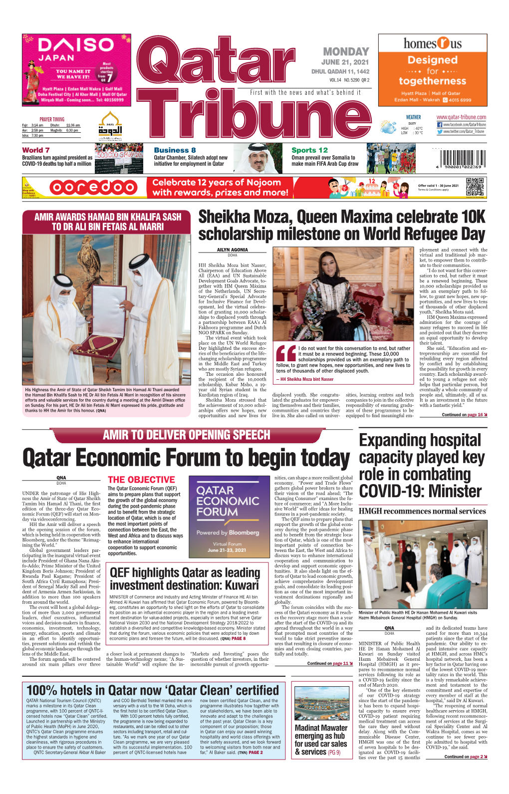 Qatar Economic Forum to Begin Today Capacity Played Key QNA Nities, Can Shape a More Resilient Global Role in Combating Doha the Objective Economy