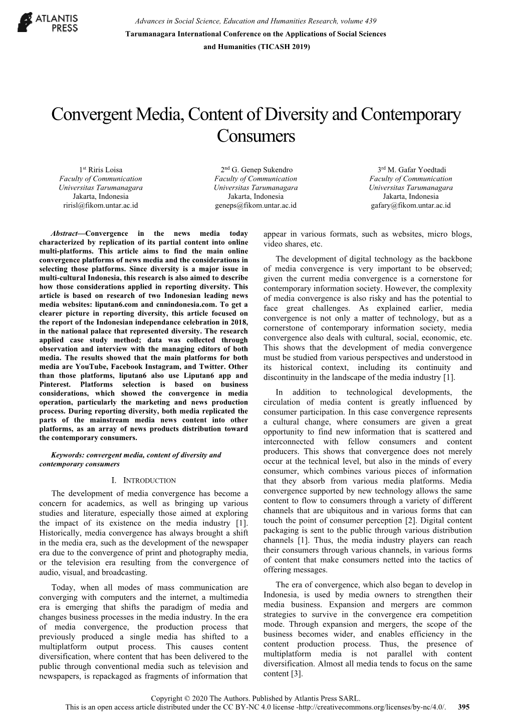 Convergent Media, Content of Diversity and Contemporary Consumers