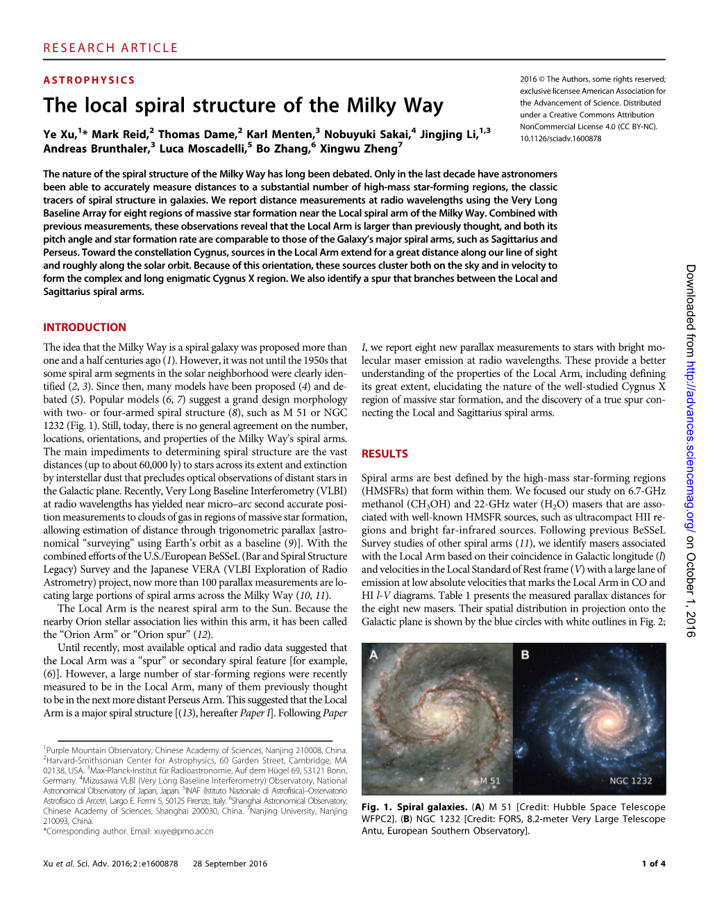 The Local Spiral Structure of the Milky Way Under a Creative Commons Attribution 1 2 2 3 4 1,3 Noncommercial License 4.0 (CC BY-NC)