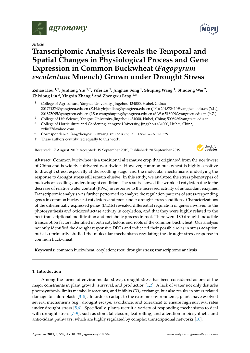 Transcriptomic Analysis Reveals the Temporal and Spatial Changes In