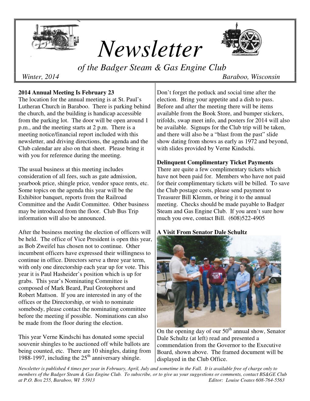 Winter 2014 Newsletter