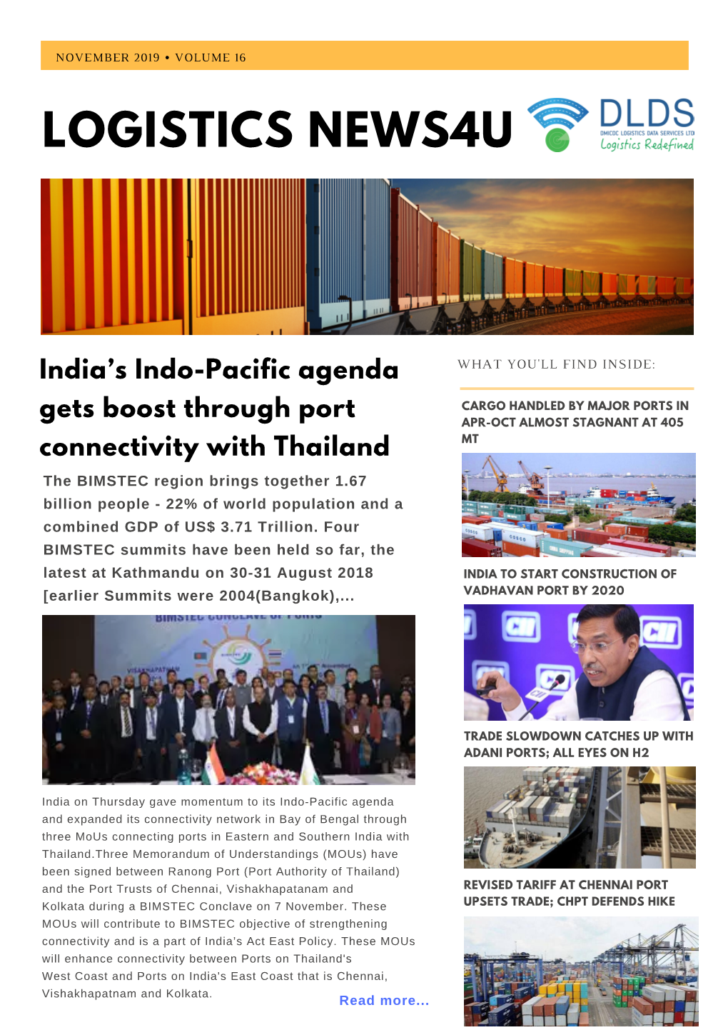 Supply Chain & Logistics-NEWS4U: November 2019