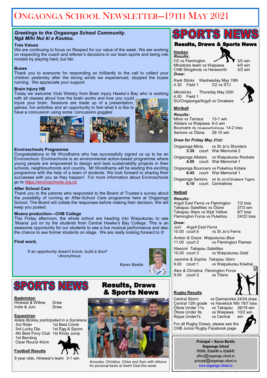 Ongaonga School Newsletter—19Th May 2021