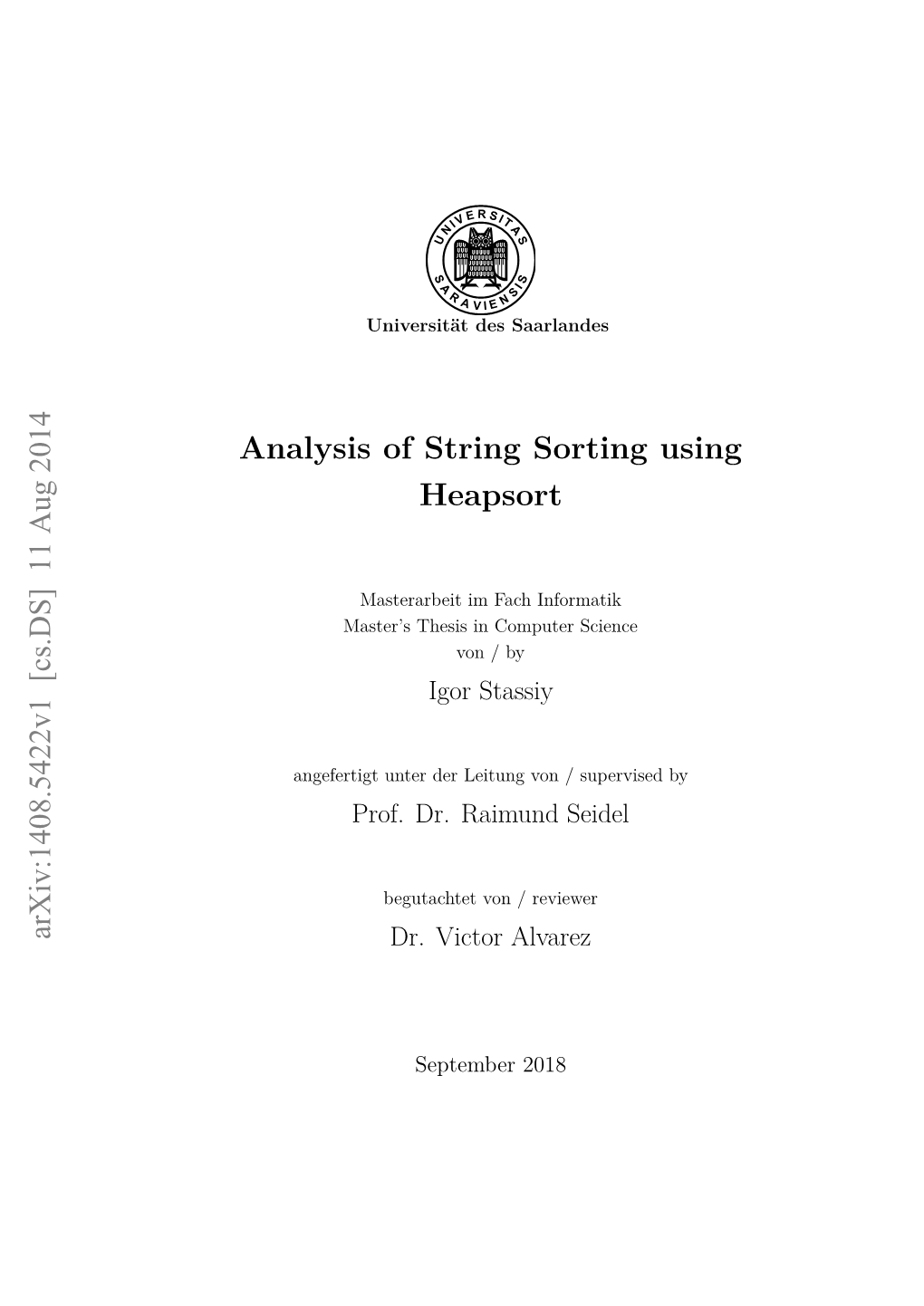 Analysis of String Sorting Using Heapsort